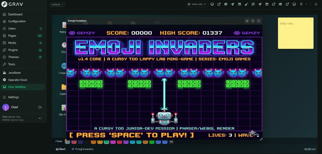 Emoji Invaders title screen